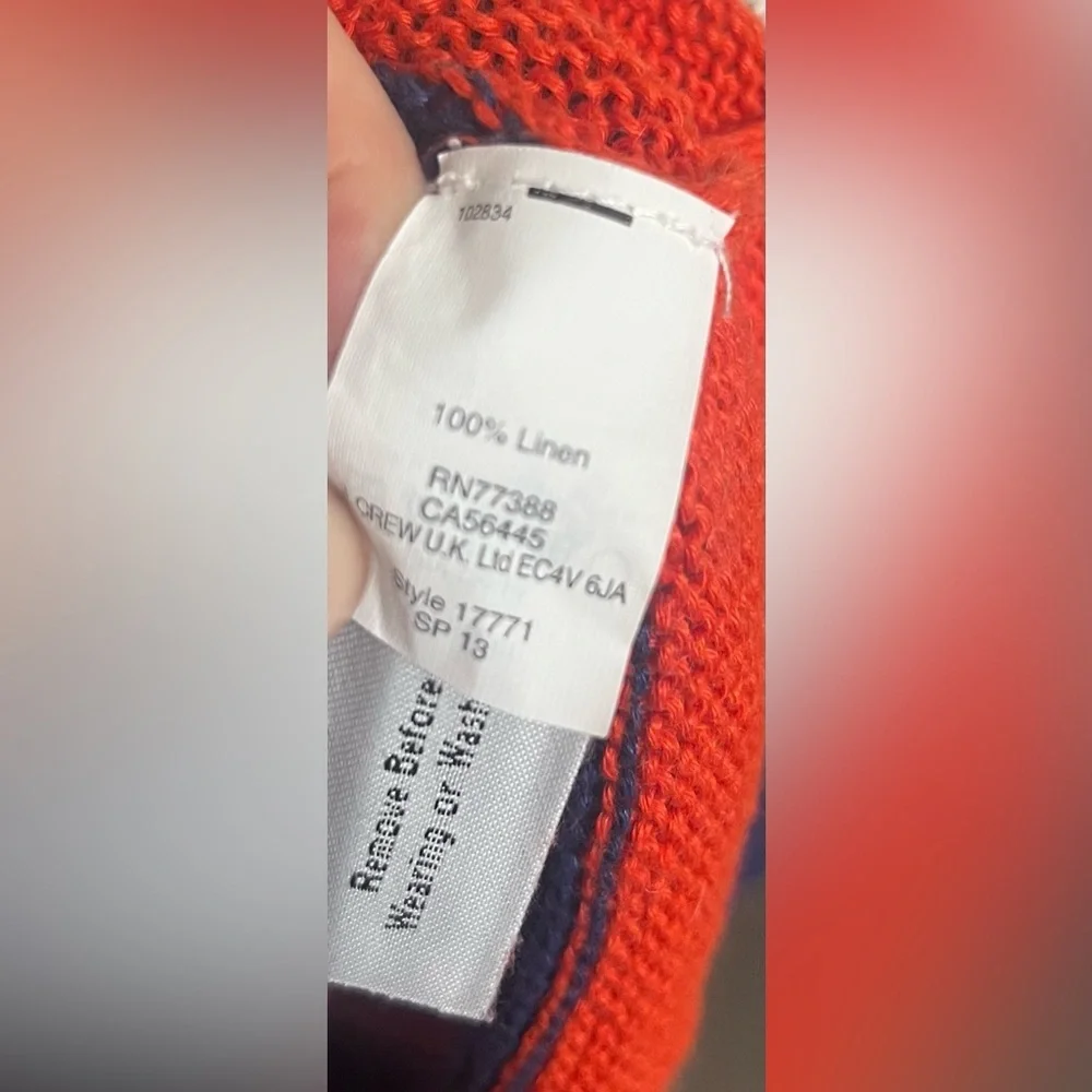 Madewell Blockstop Oversized Boatneck Colorblock Sweater 100% Linen medium - Picture 8 of 10